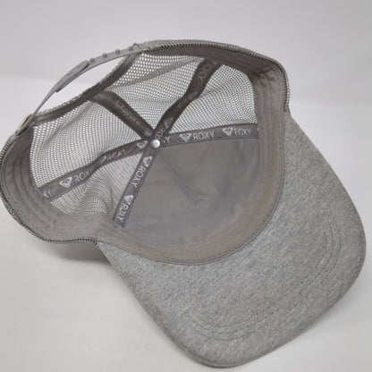 90 Snapback Mesh Back Trucker Hat Gray One Size Solid Adjustable Roxy