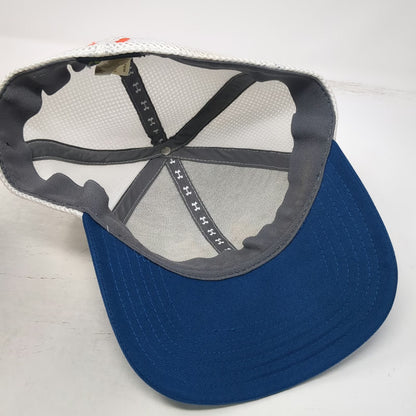 Under Armour Baseball Cap Blue L X-Golf Mesh Back Stretch Fit Hat Orange Logo