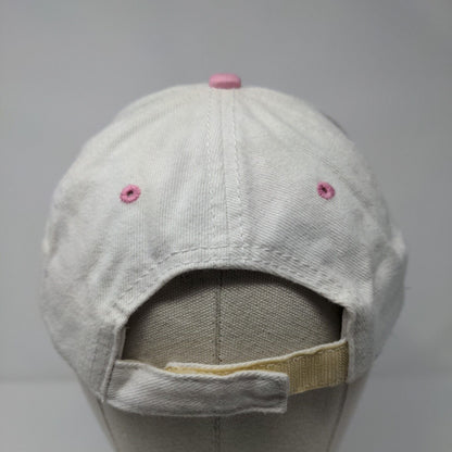 Flamingo Strapback Hat Tan Adult Adjustable Embroidered Vent Holes