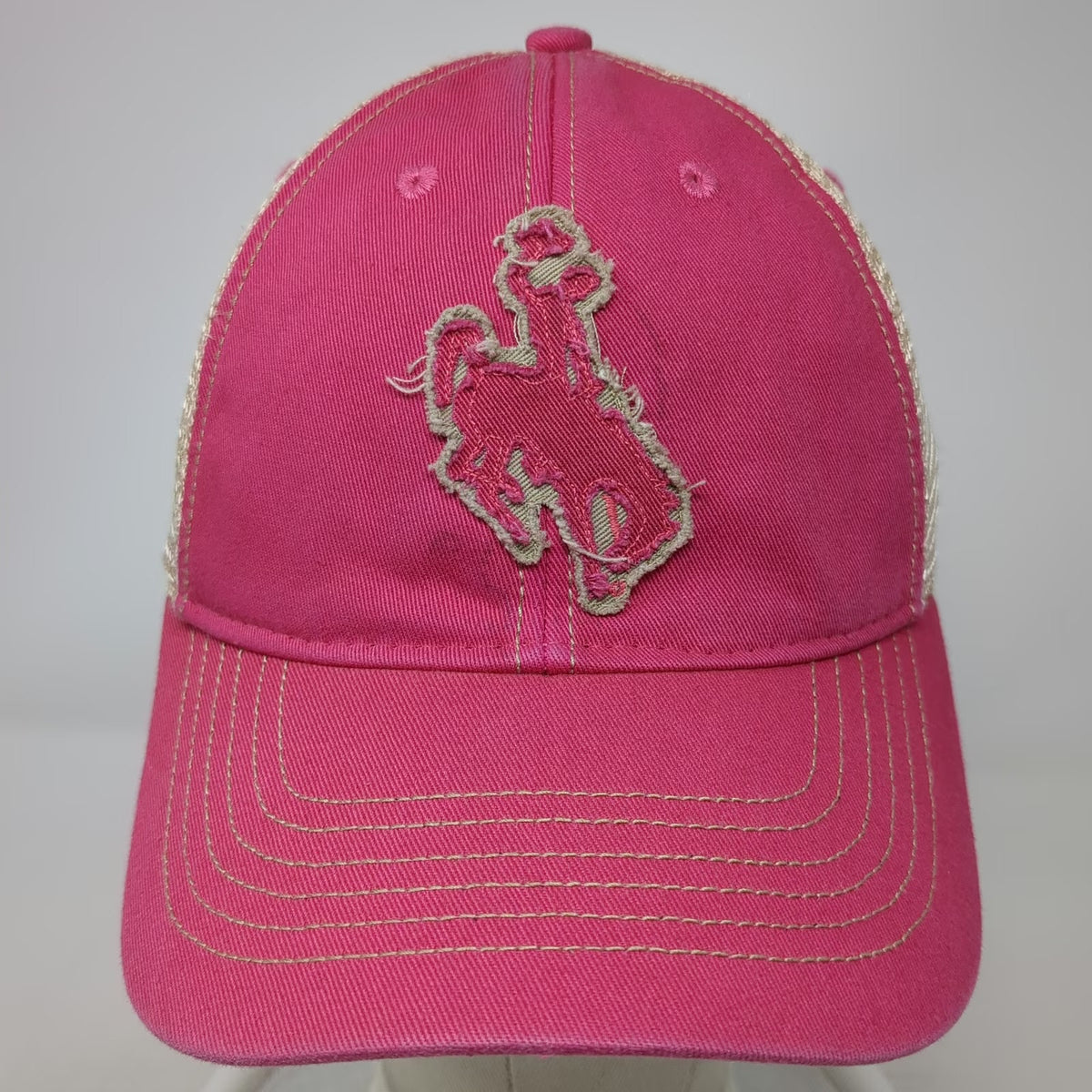 Legacy Pink Trucker Hat One Size Jackson Hole Wyoming Bucking Horse Snapback