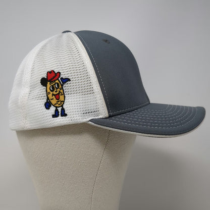 Richardson Baseball Cap Gray White M Driscoll Brothers Potato Mascot Mesh Fitted