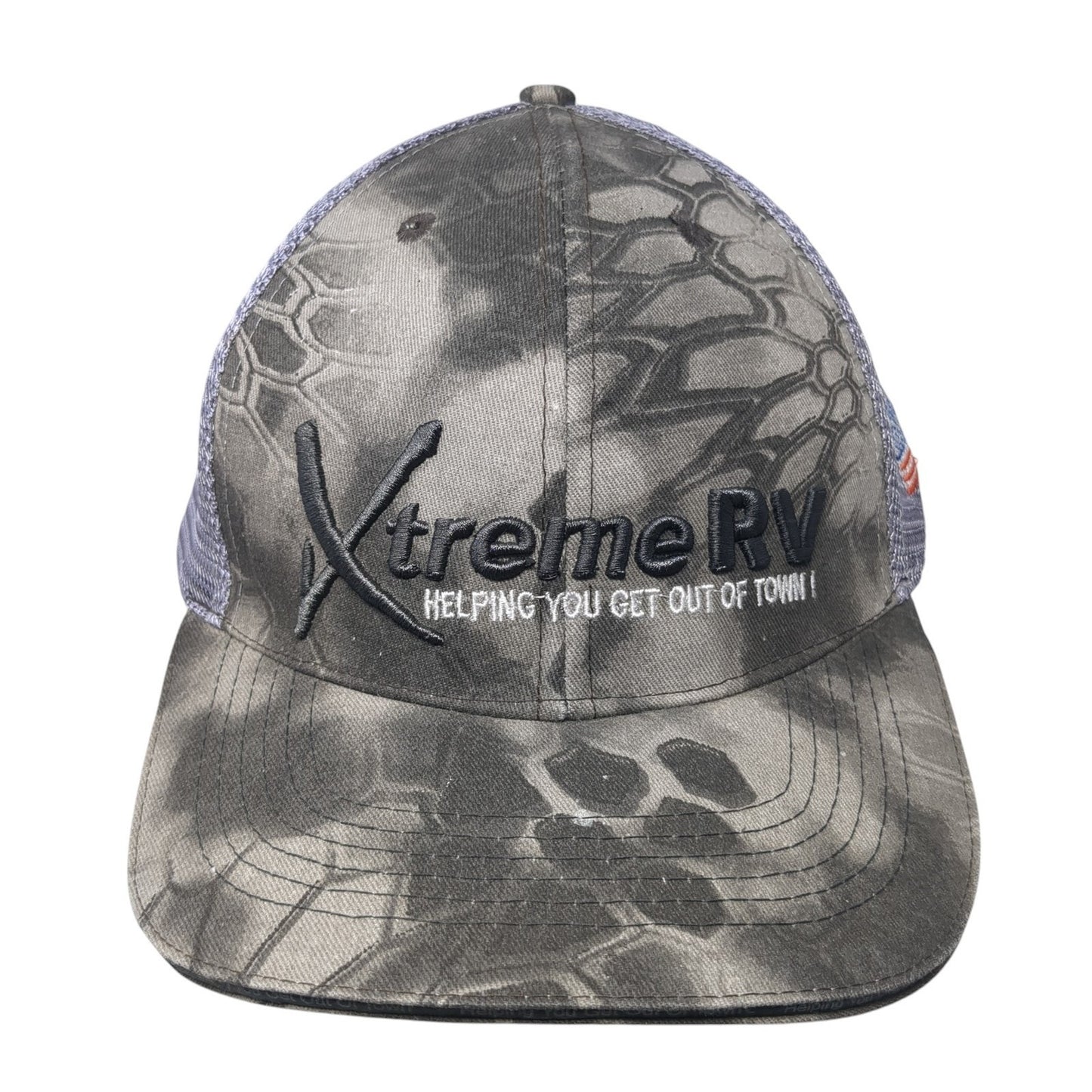 Xtreme RV Helping You Get Out Of Town Trucker Hat Multicolor OS Camouflage Mesh