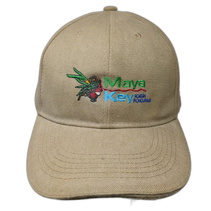 Maya Key Roatan Honduras Baseball Cap Beige One Size Strapback Hat Parrot