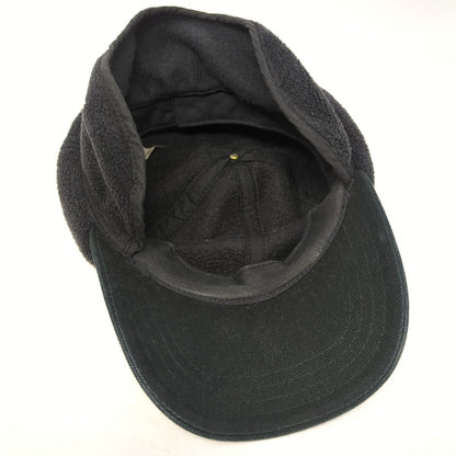 Paramount Headwear Fitted Hat Black Medium Ear Flap Solid Fleece Blank