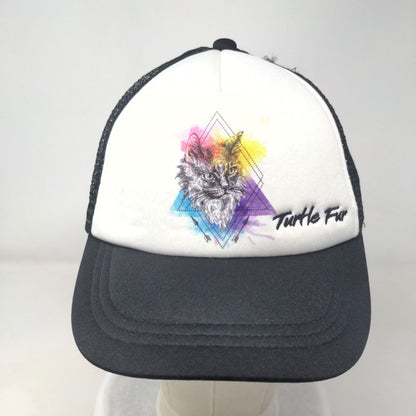 Turtle Fur Snapback Mesh Back Trucker Hat Black One Size Colorblock