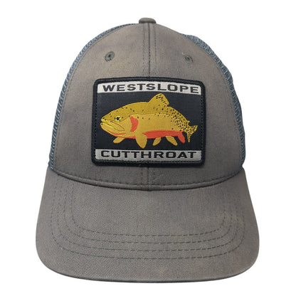 Westslope Cutthroat Patch Snapback Trucker Hat Gray One Size Mesh Back