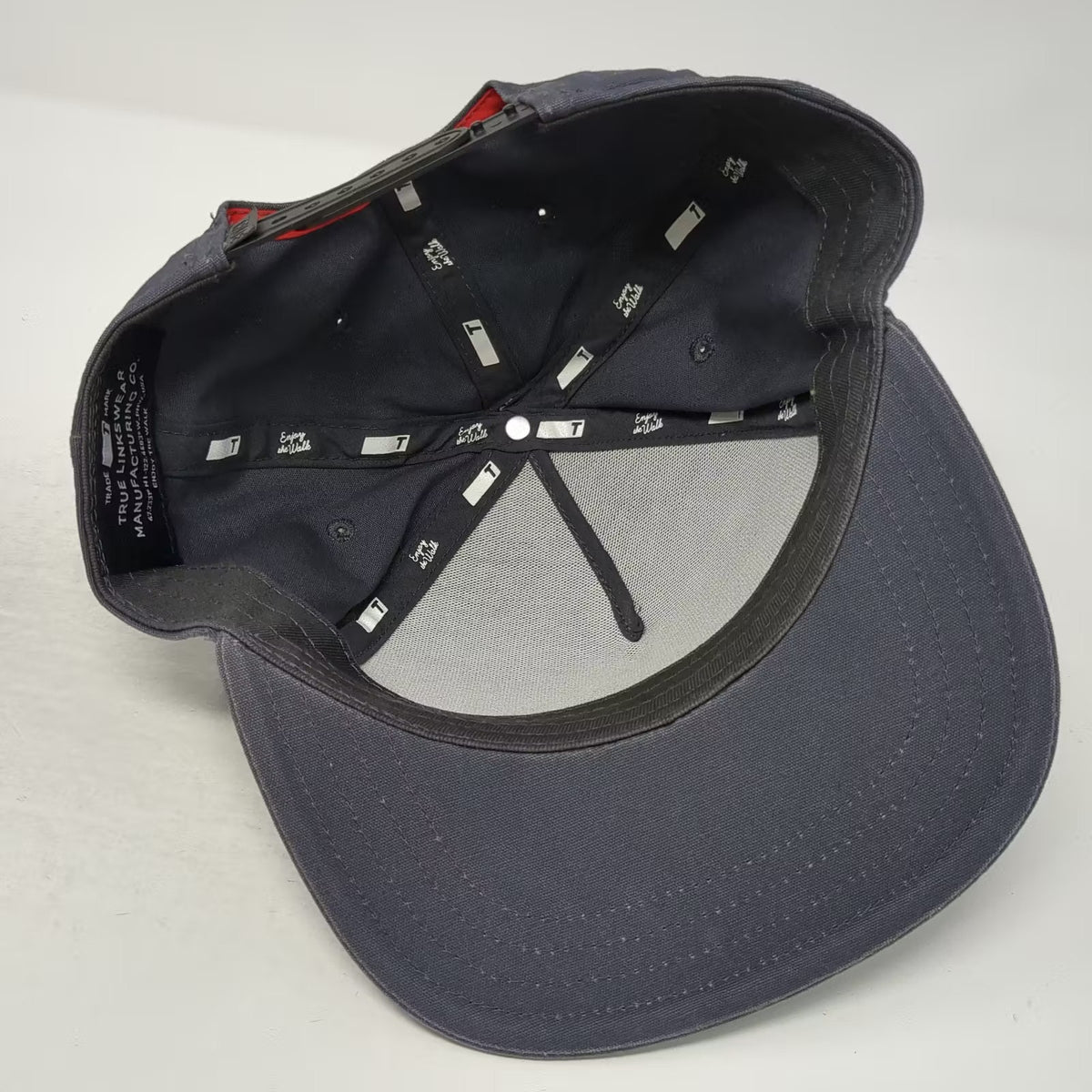 TRUE Linkswear 5 Panel Hat Gray One Size Skeleton Golfer Embroidered Snapback