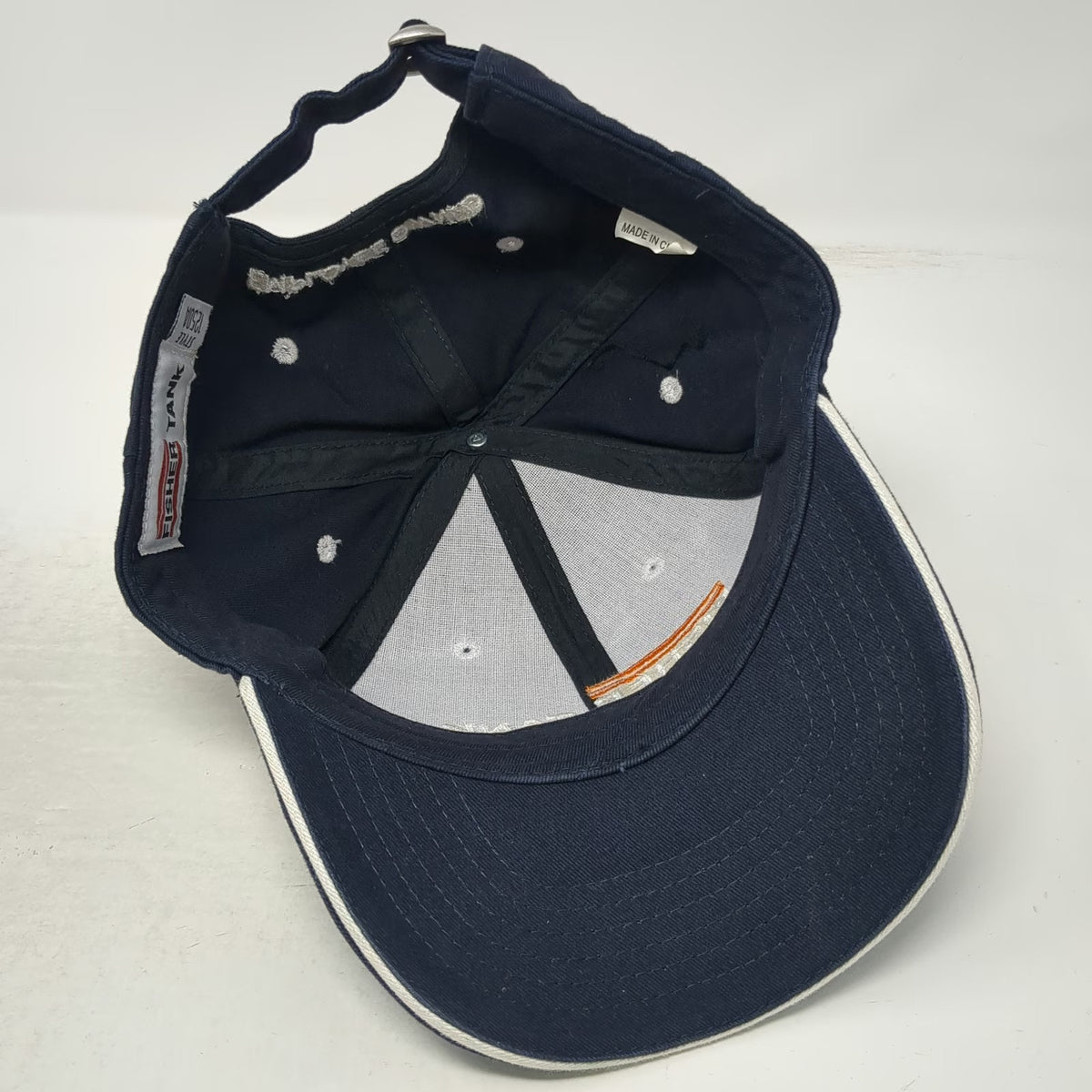 Fisher Tank Baseball Cap Blue Orange White One Size Employee Owned American Flag