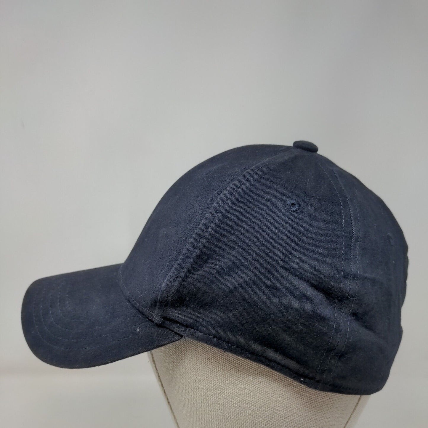 Gents Fitted Hat Blue Medium Breathable Vented Holes Blank 6 Panel