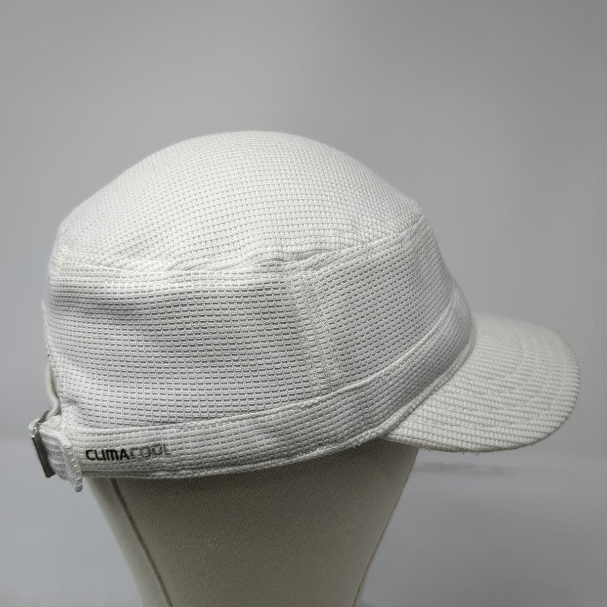 Adidas Army Cap White One Size Waffle Knit ClimaCool Logo Strapback Hat