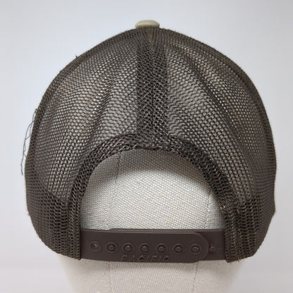 Remount Snapback Trucker Hat Brown OS Adjustable Mesh Back Pacific Headwear