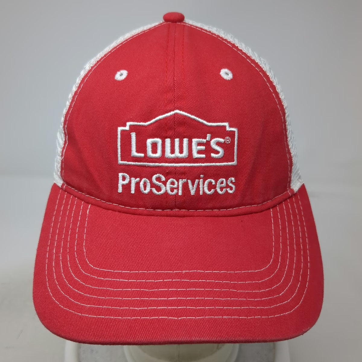 Lowe's ProServices Red One Size Baseball Cap Mesh Back Embroidered Hat Strapback