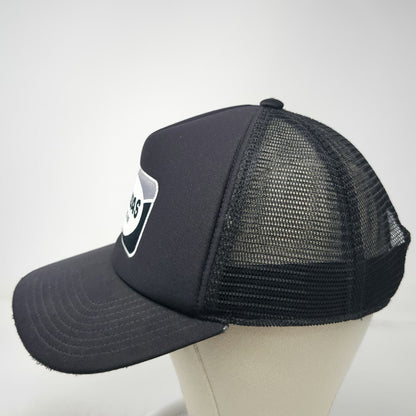 Adidas Trucker Hat Black One Size Mesh Back Aeroready Patch Snapback Breathable