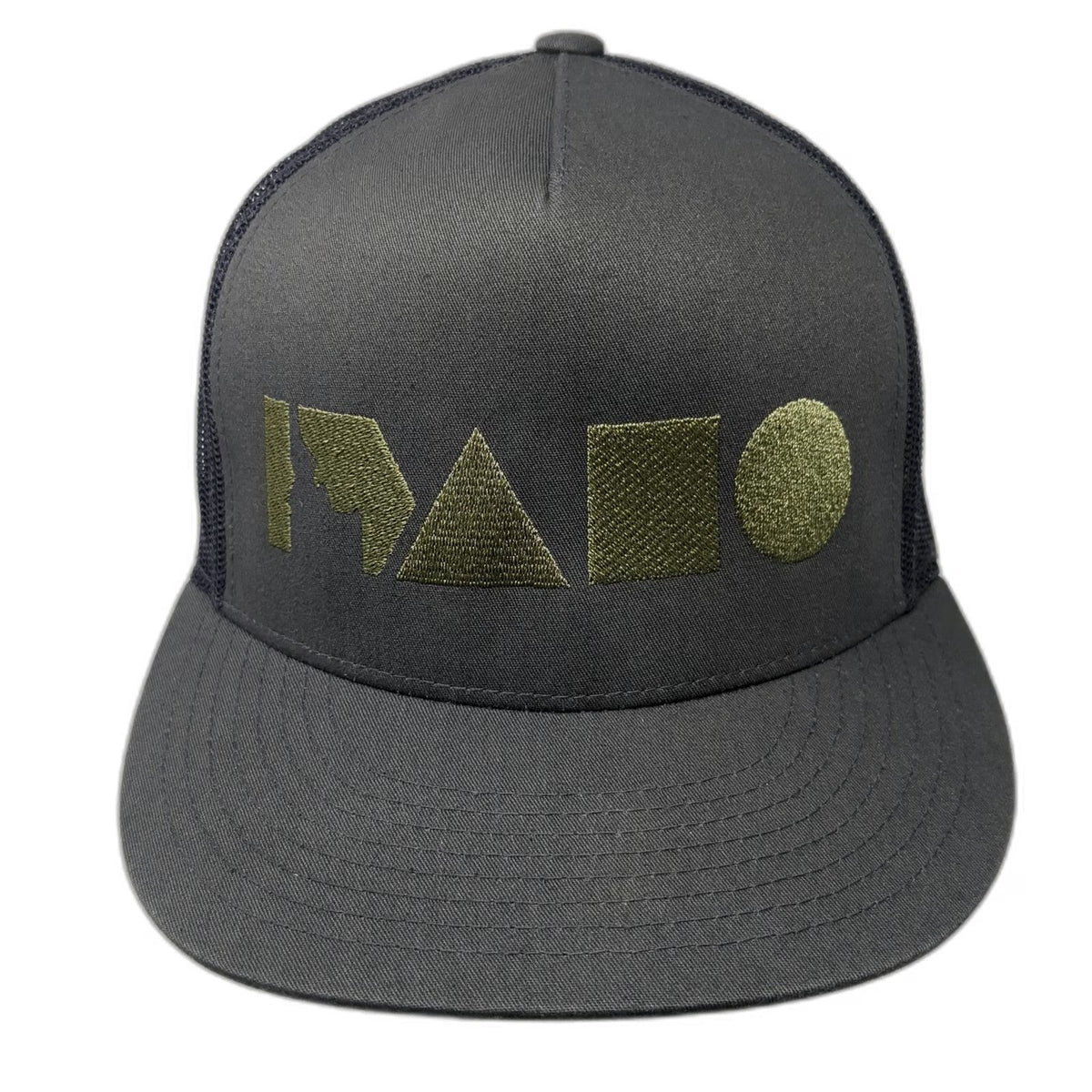 Yupoong Trucker Hat Gray One Size Idaho State Silhouette Geometric Mesh Back