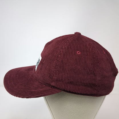 George's Cycles 5 Panel Red Hat One Size Corduroy Boise Idaho Slideback