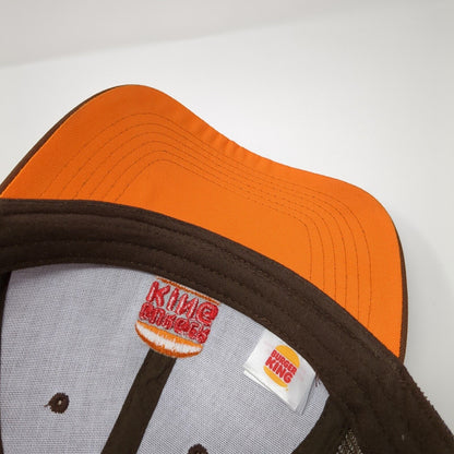 Burger King Snapback Trucker Hat Brown OS Adjustable Embroidered Mesh Back