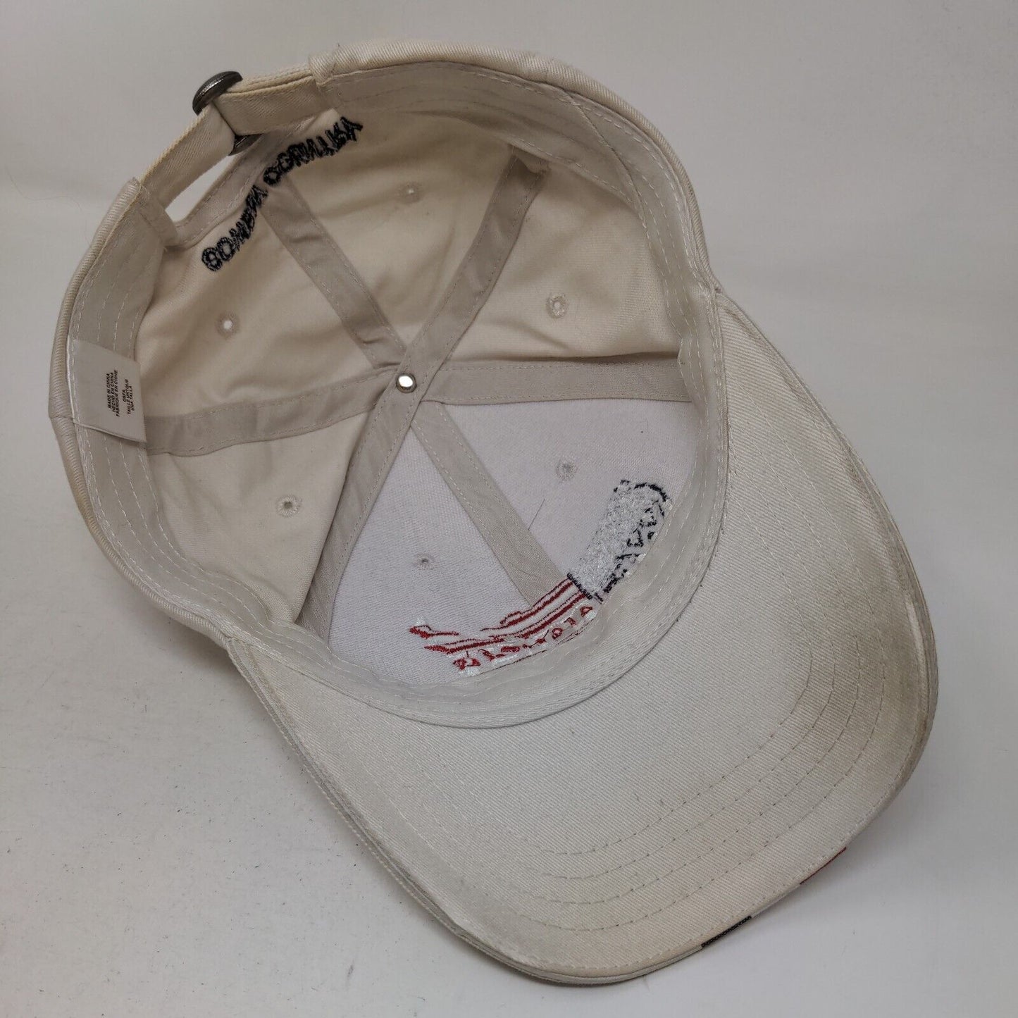 Wrangler Slideback Hat Tan OSFA Adjustable Embroidered USA Flag Patriotic Cotton