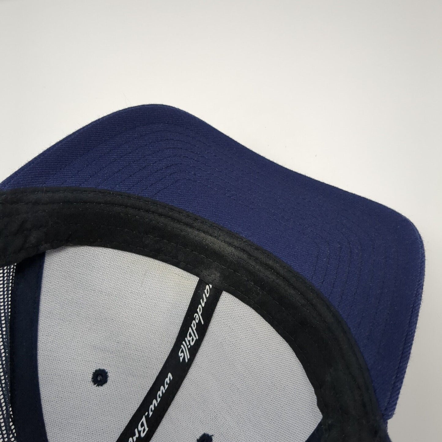 Idaho Leather Patch Trucker Hat Blue One Size Mesh Back Branded Bills