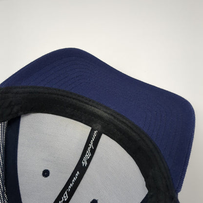 Idaho Leather Patch Trucker Hat Blue One Size Mesh Back Branded Bills