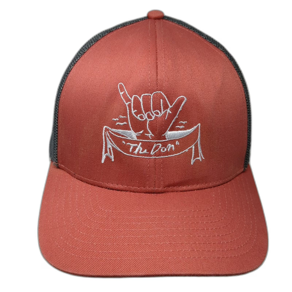 Cap America Trucker Hat Orange Gray One Size Mesh Shaka Hand The Don Snapback