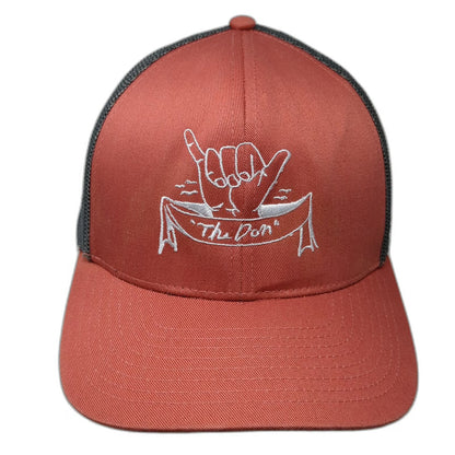 Cap America Trucker Hat Orange Gray One Size Mesh Shaka Hand The Don Snapback