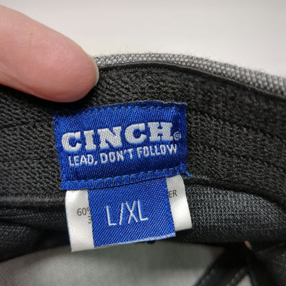 Cinch Baseball Cap Gray XL CNCH DNM Embroidery Stretch Fit Curved Brim Hat