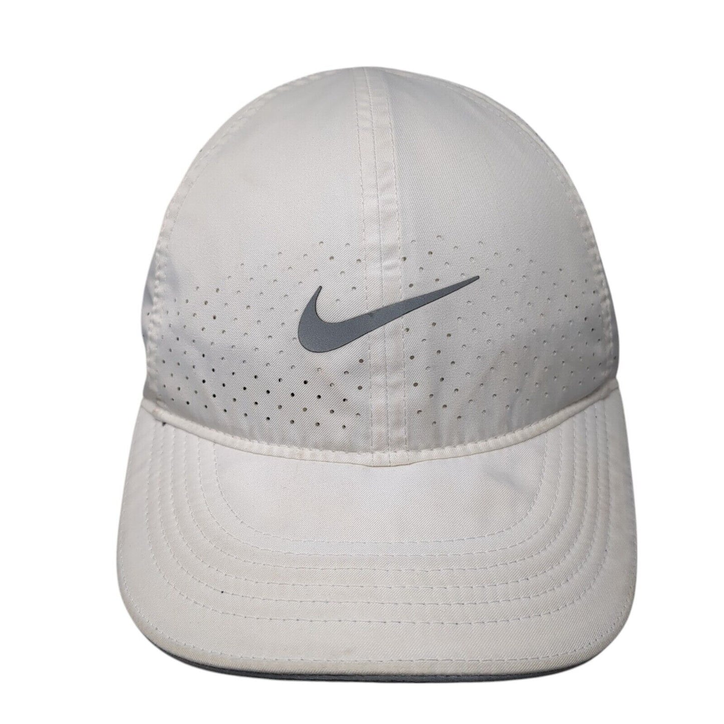 Nike Strapback Hat White One Size Adjustable Featherlight Dri-Fit Polyester