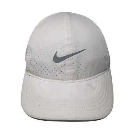 Nike Strapback Hat White One Size Adjustable Featherlight Dri-Fit Polyester