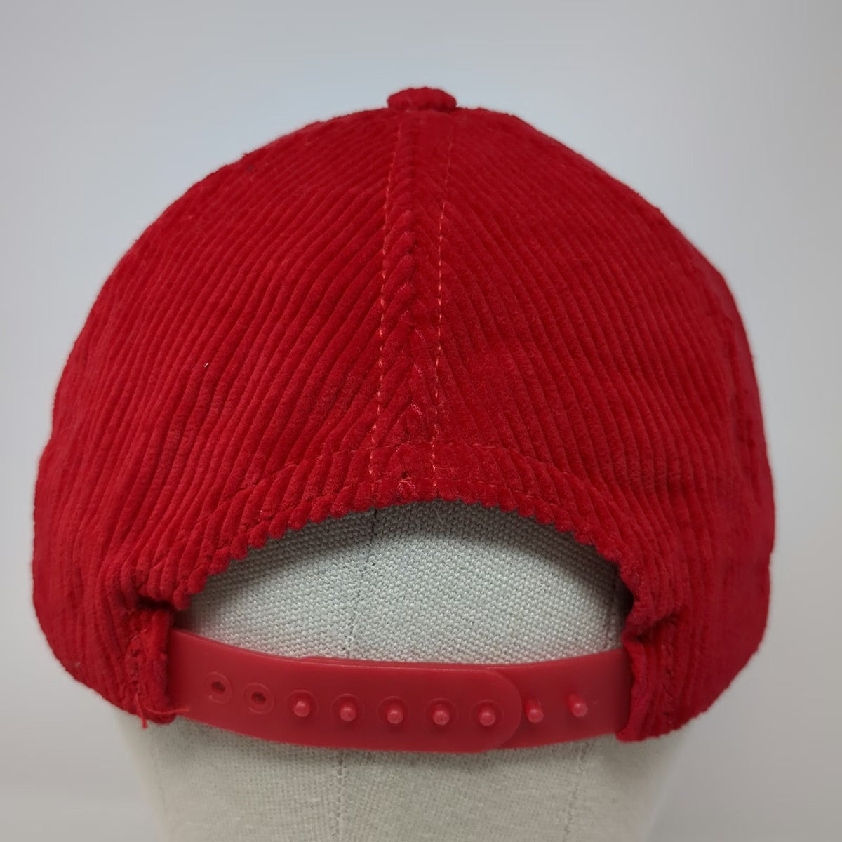 Rhone-Poulenc Mocap 5 Panel Red Hat One Size Corduroy Snapback Agriculture Logo
