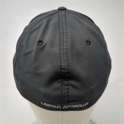 Under Armour Fitted Hat Black L/XL Lightweight Embroidered Vented Holes 6 Panel