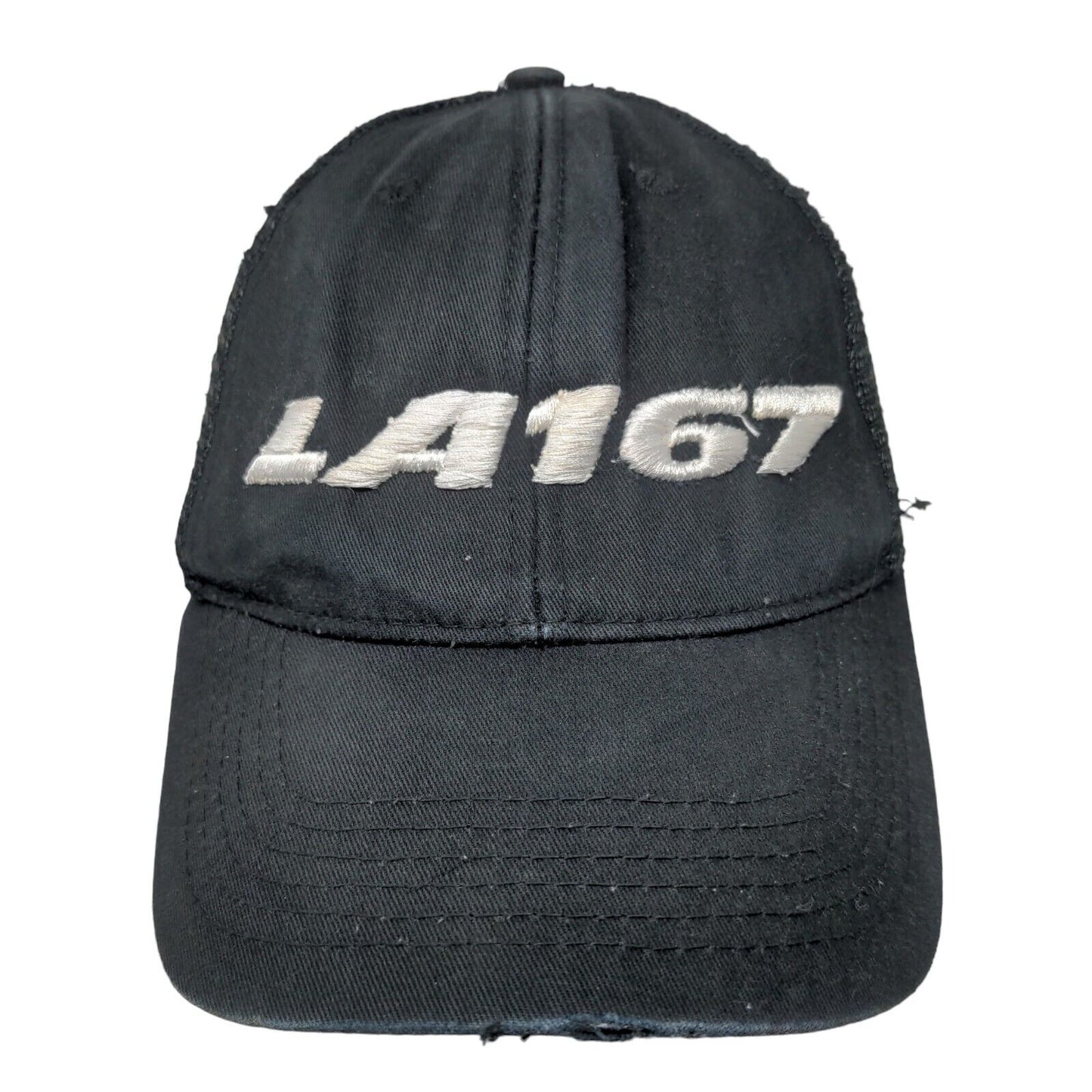 LA167 Snapback Trucker Hat Black One Size Embroidered Mesh Back 6 Panel BIG X