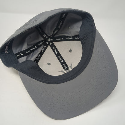 Hurley Logo Fitted Hat Gray Medium Solid Flexfit Embroidered Yupoong