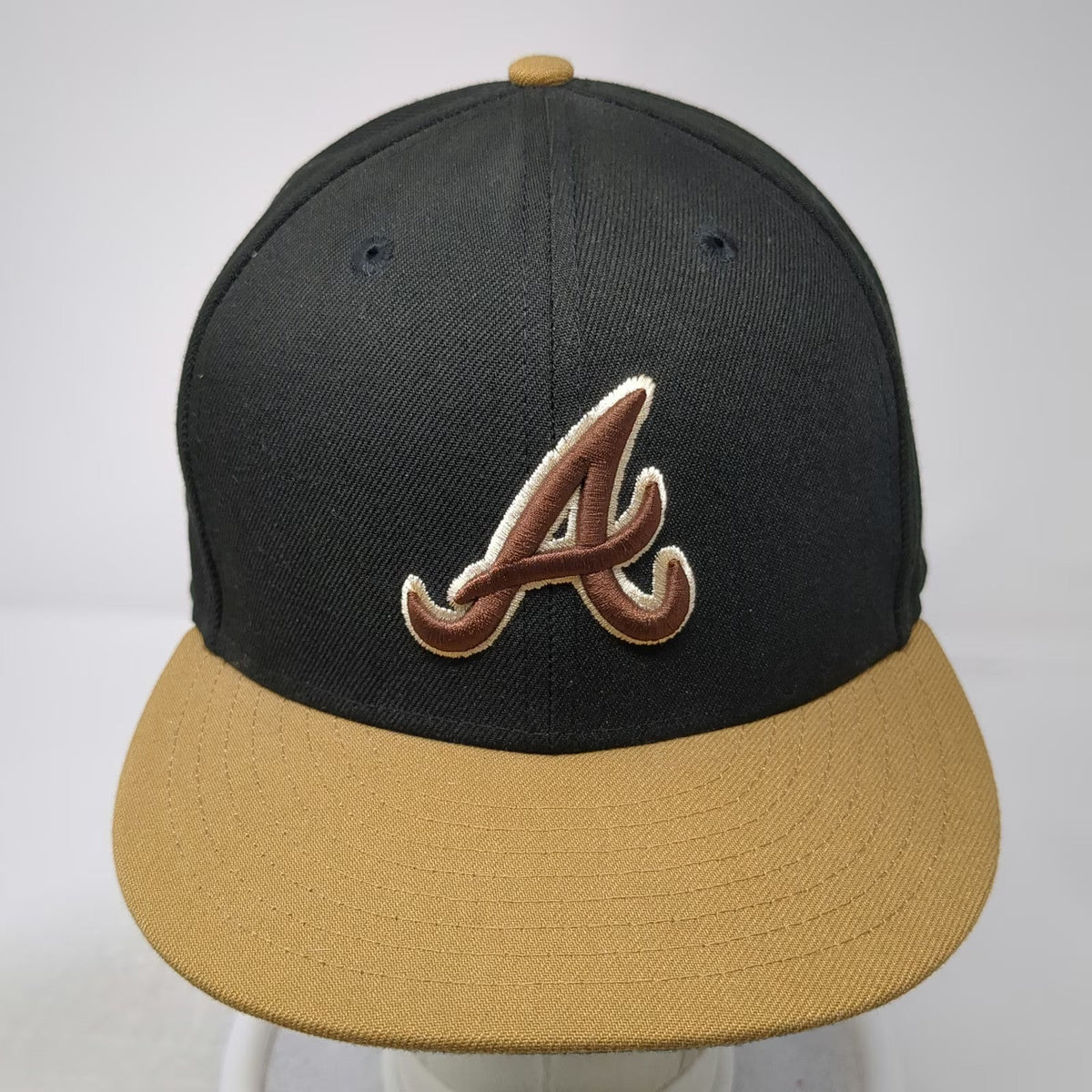 Atlanta Braves MLB New Era Snapback Hat Black One Size Brown Gold Green 9FIFTY