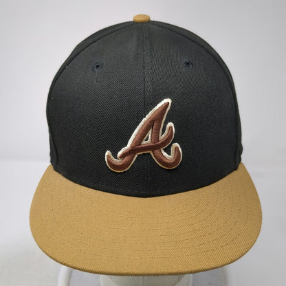 Atlanta Braves MLB New Era Snapback Hat Black One Size Brown Gold Green 9FIFTY