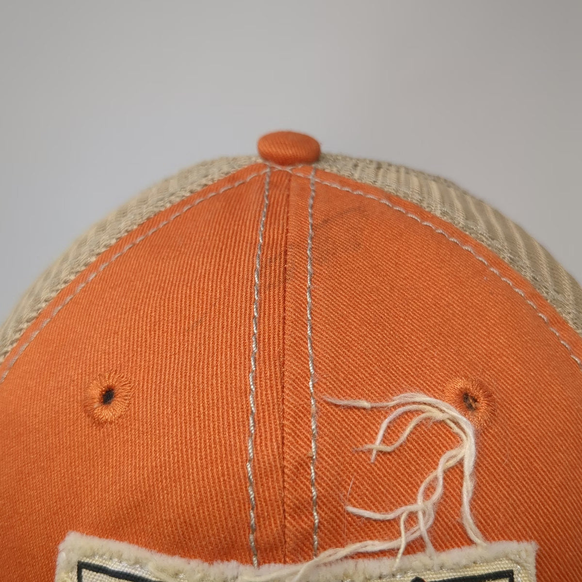 Knee Deep Trucker Hat Orange One Size Snapback Frayed Wild & Free Patch Graphic