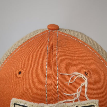 Knee Deep Trucker Hat Orange One Size Snapback Frayed Wild & Free Patch Graphic