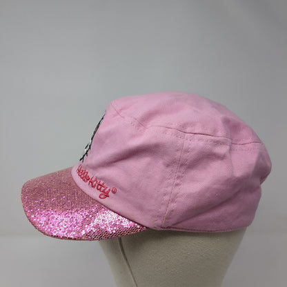 Hello Kitty Fitted Cadet Army Cap Hat Pink Small Embroidered Sparkly