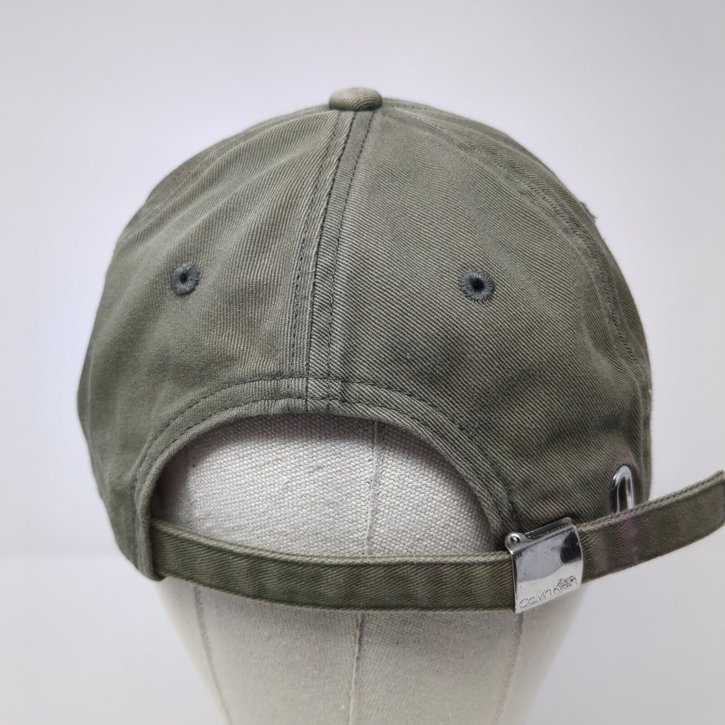 Calvin Klein Slideback Baseball Cap Green One Size Adjustable Emblem 6 Panel