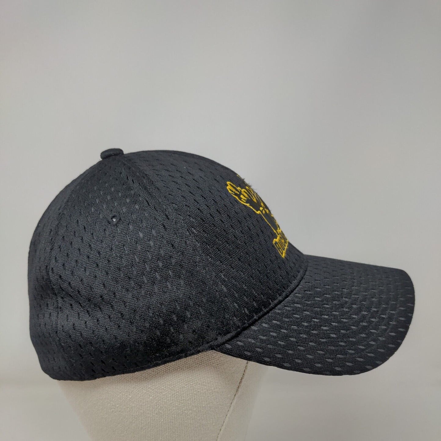 Bucked Up Deer Fitted Hat Black M/L Embroidered Proflex Outdoor Cap