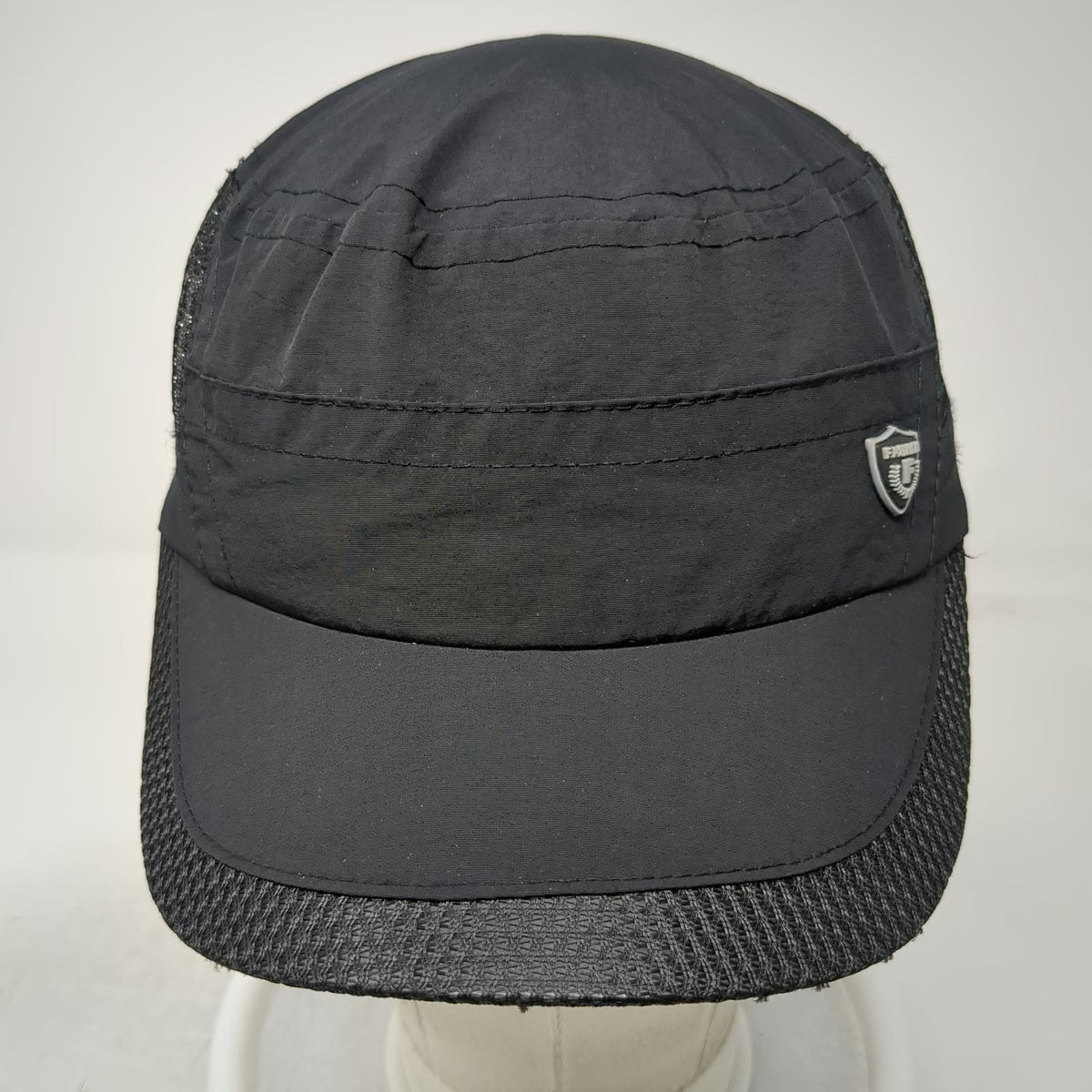 Black Army Cap One Size Shield Logo Mesh Side Panels Lightweight Adjustable Hat