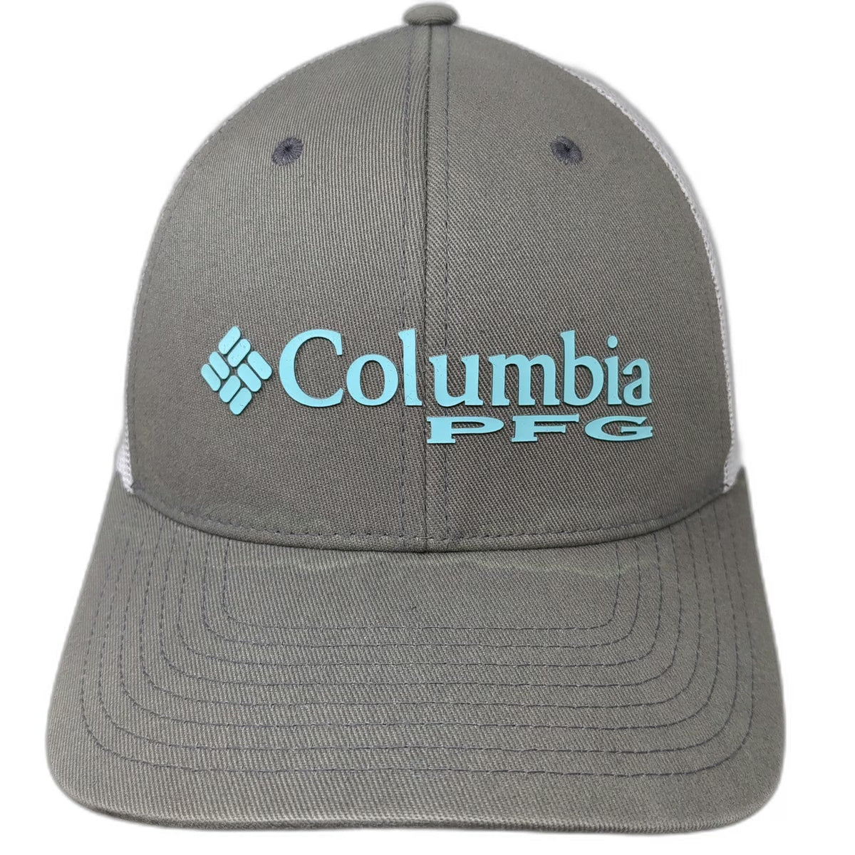 Columbia Trucker Hat Gray One Size PFG Performance Fishing Mesh Snapback Logo