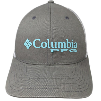 Columbia Trucker Hat Gray One Size PFG Performance Fishing Mesh Snapback Logo