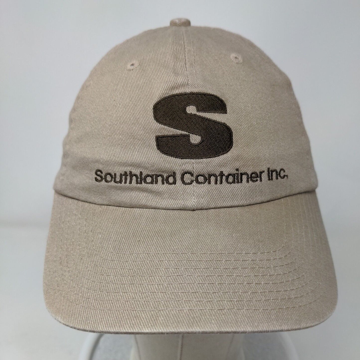 Southland Container Inc Strapback Hat Tan One Size Embroidered 6 Panel Chipola