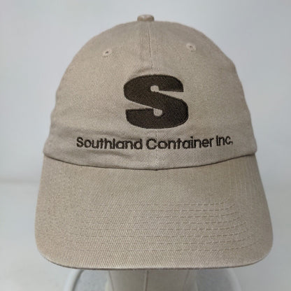 Southland Container Inc Strapback Hat Tan One Size Embroidered 6 Panel Chipola