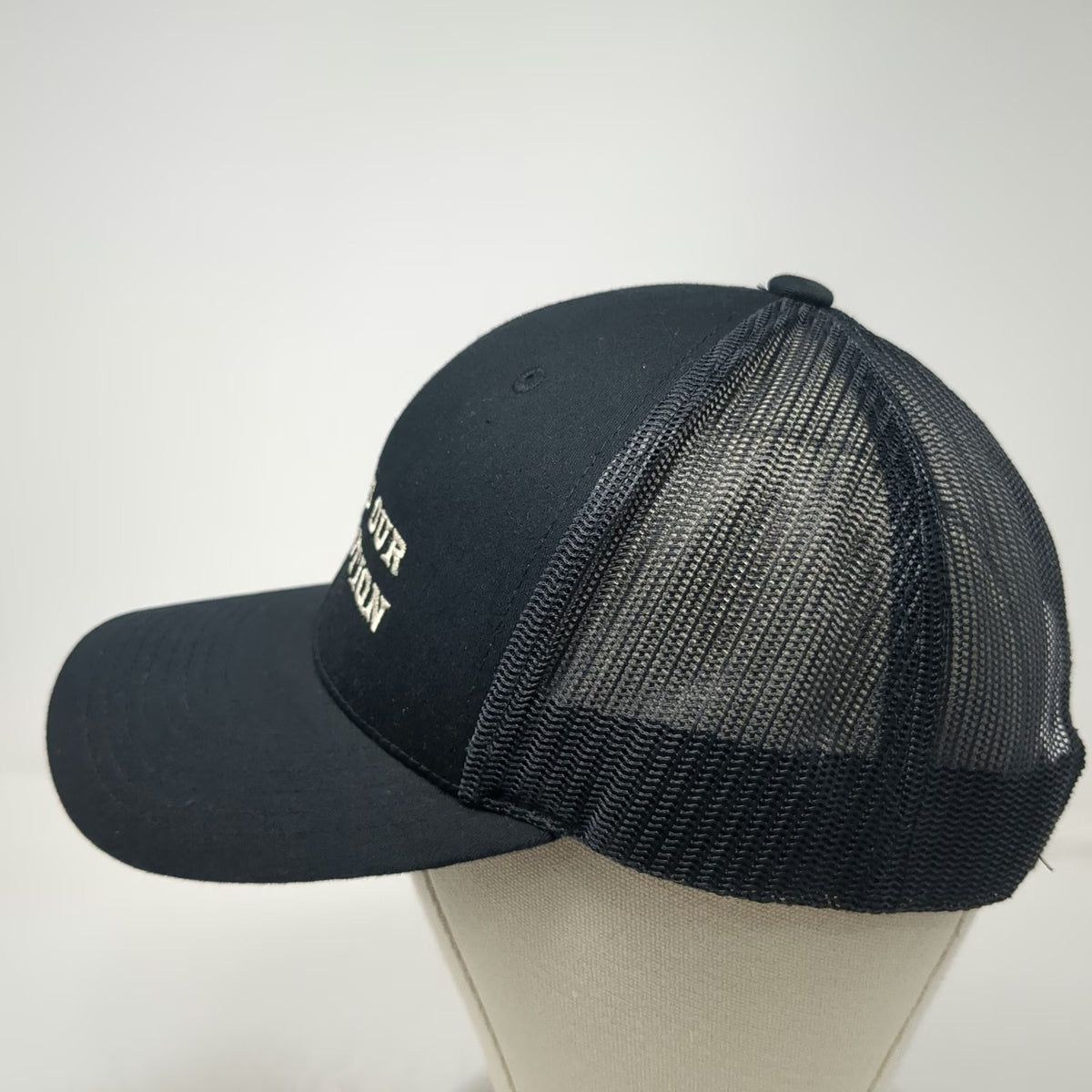 Yupoong The Classics Trucker Hat Black One Size White Rose Resistance Life Hat