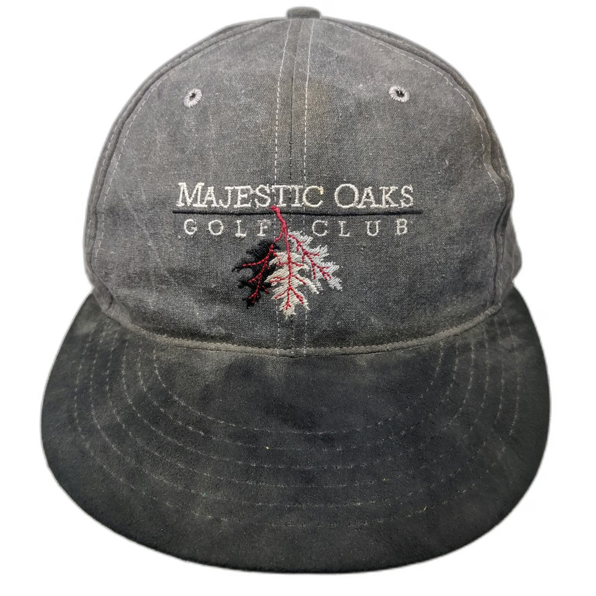 Texace Baseball Cap Gray Majestic Oaks Golf Club Leather Strapback Hat Vintage