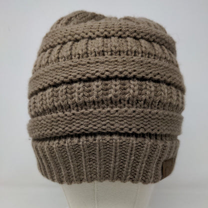 C.C. Exclusives Women's Cable Knit Beanie Hat Tan 100% Acrylic