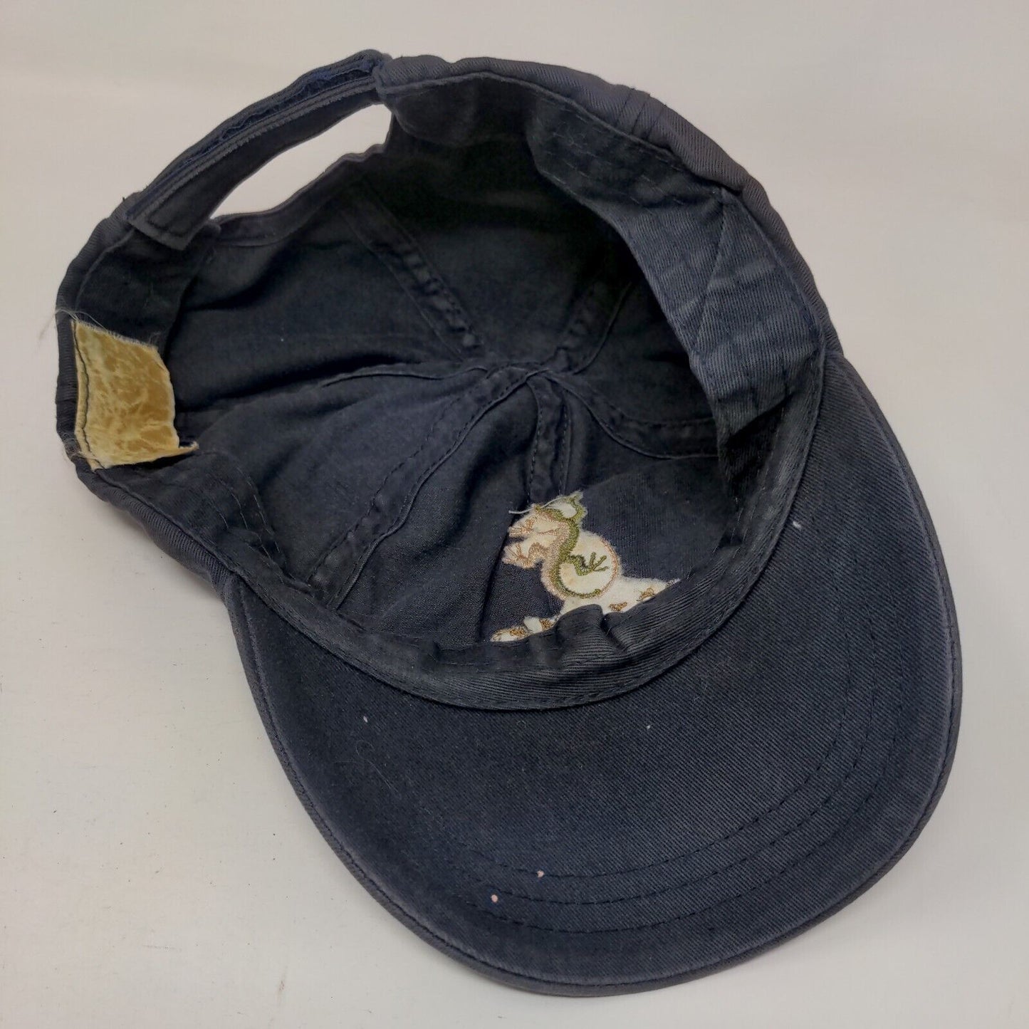 Cozumel Gecko Strapback Hat Blue One Size Embroidered Vent Holes
