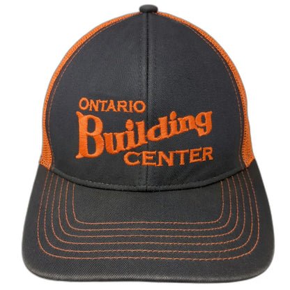 Outdoor Cap Trucker Hat Gray Orange OSFM Mesh Snapback Ontario Building Center
