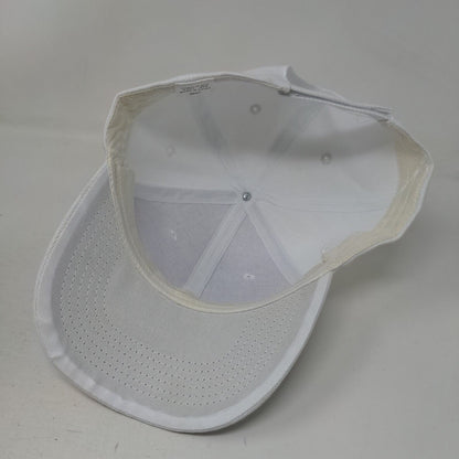 Unbranded Strapback Hat White One Size Adjustable Vented Holes 6 Panel Blank